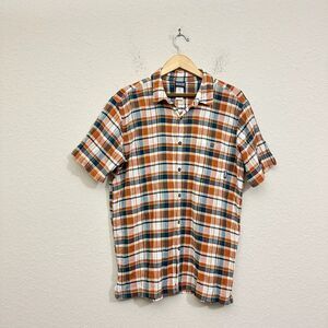 PATAGONIA A/C Gauzy 100% Cotton Button Up Plaid Short Sleeve Shirt